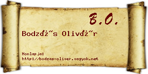 Bodzás Olivér névjegykártya